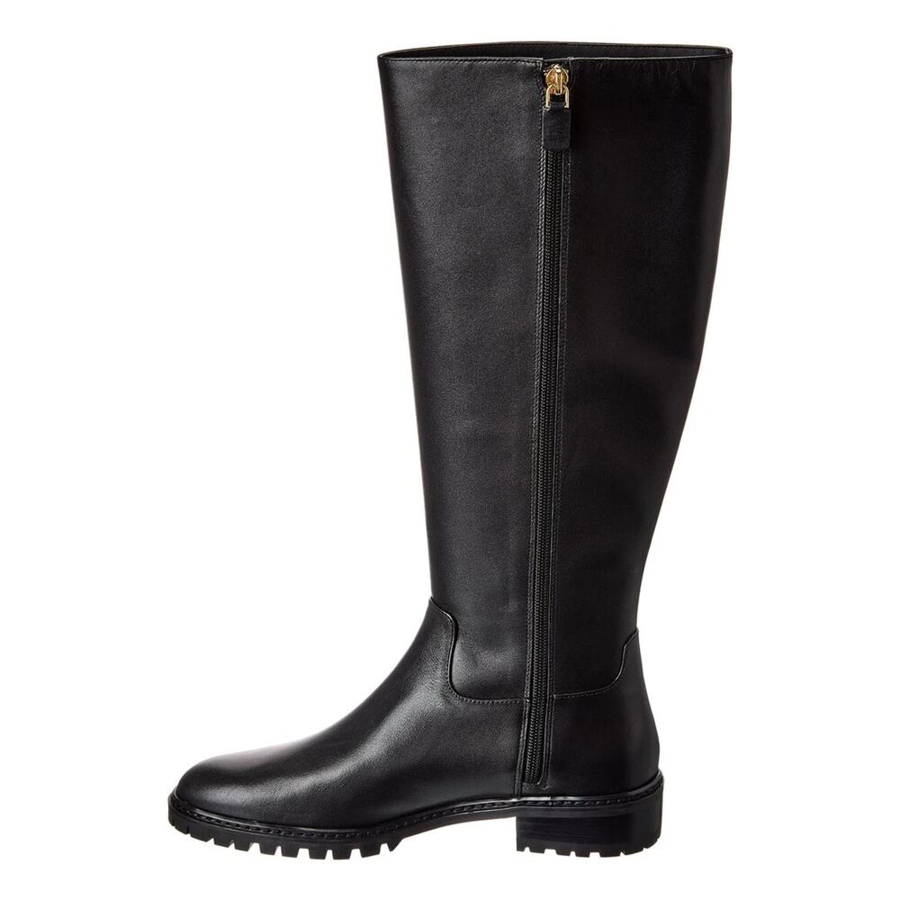 NEW Stuart Weitzman City Zip Knee High Boot Black Leather